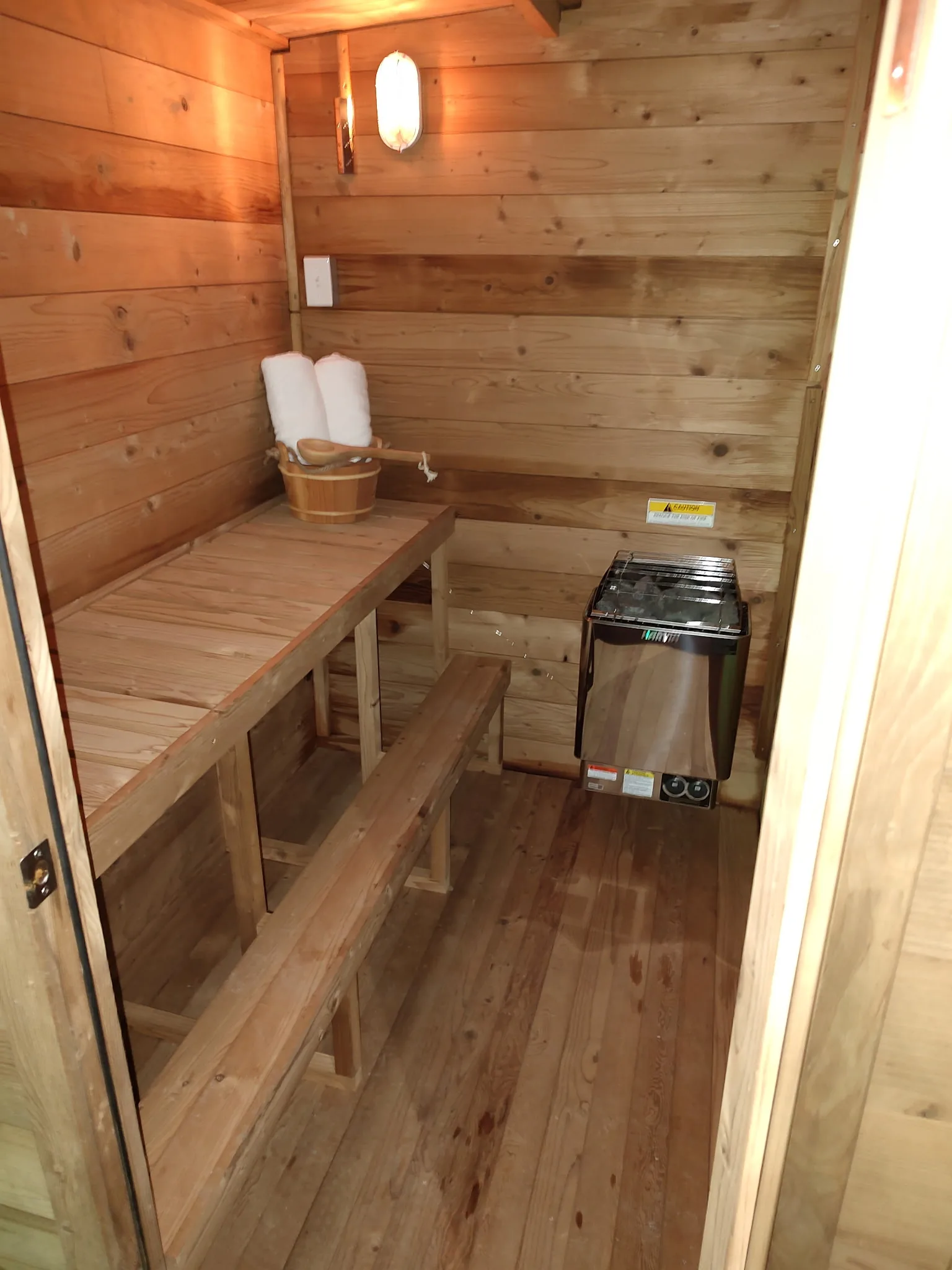 Cedar sauna interior