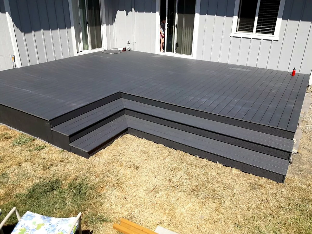 Deck steps built solid by SeaBreeze