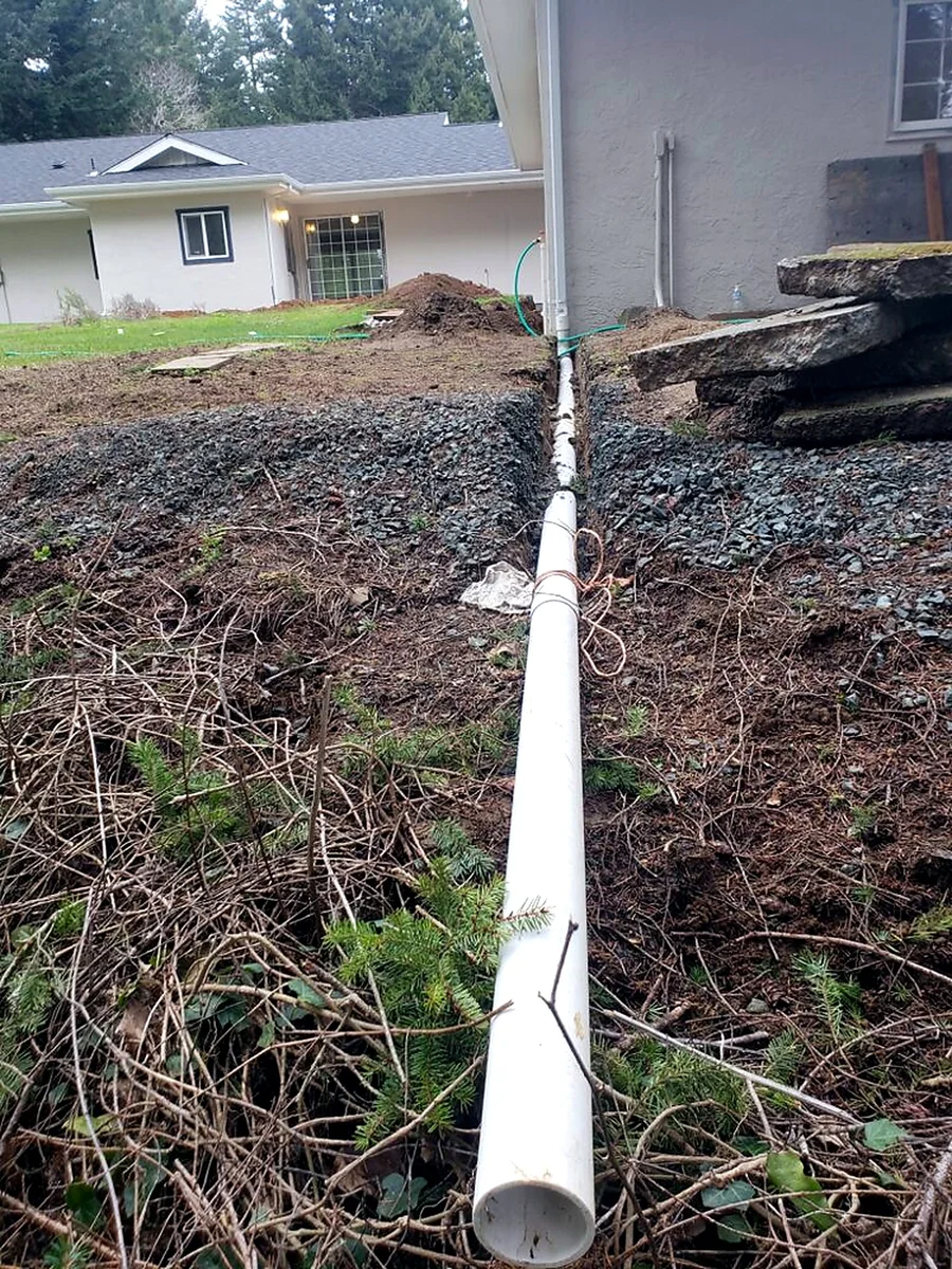 Hillside drain line installed by SeaBreeze