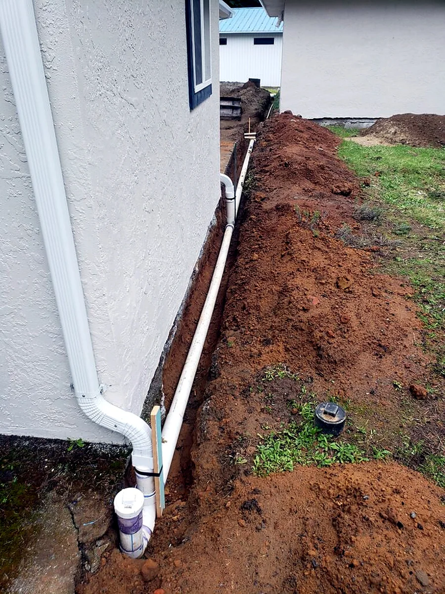 Long drainage trench run across a property by SeaBreeze